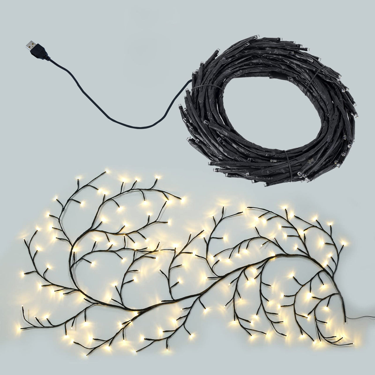 7.55 ft 144 LED USB Flexible Branch Indoor Wall Lights - Holiday