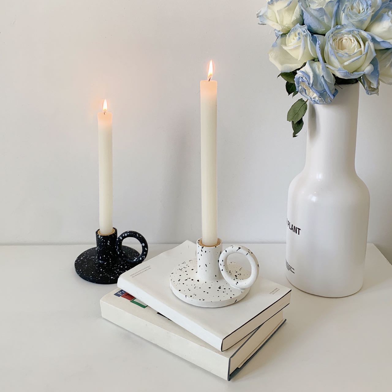 Ink Taper Candle Holder Set