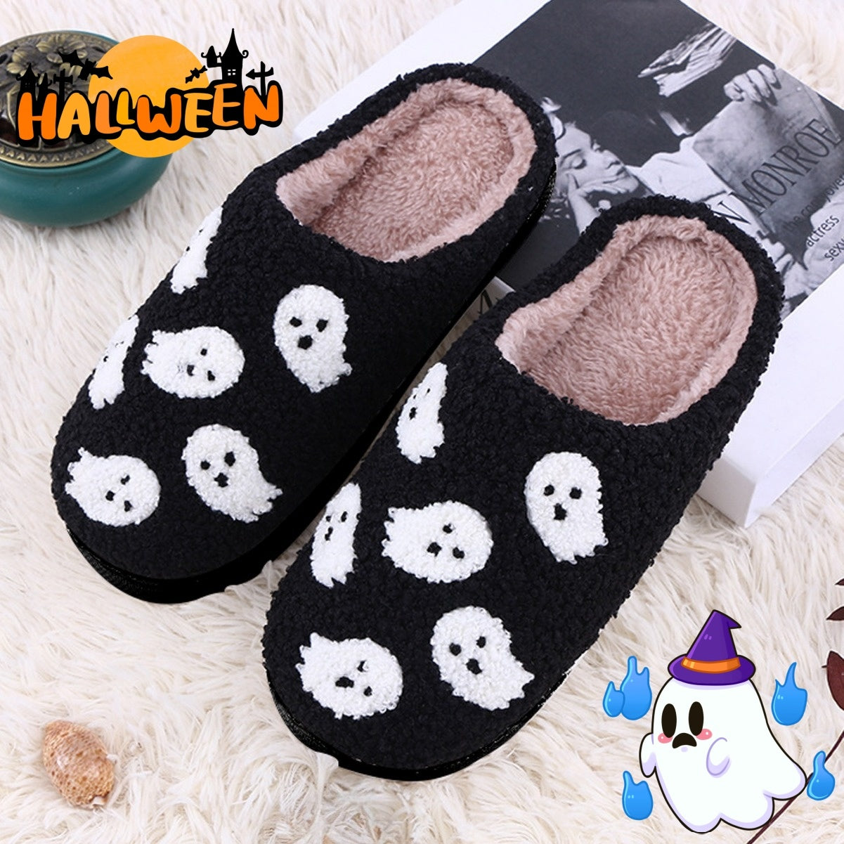 Halloween Cozy Indoor House Shoes - Women's
