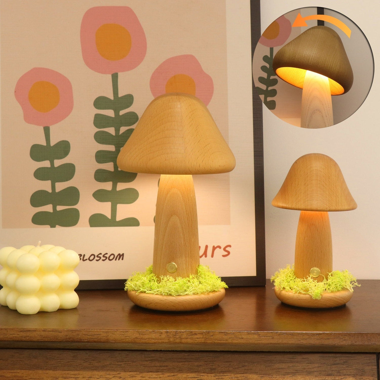 Twisted Mushroom Warm Night Light Table Lamp