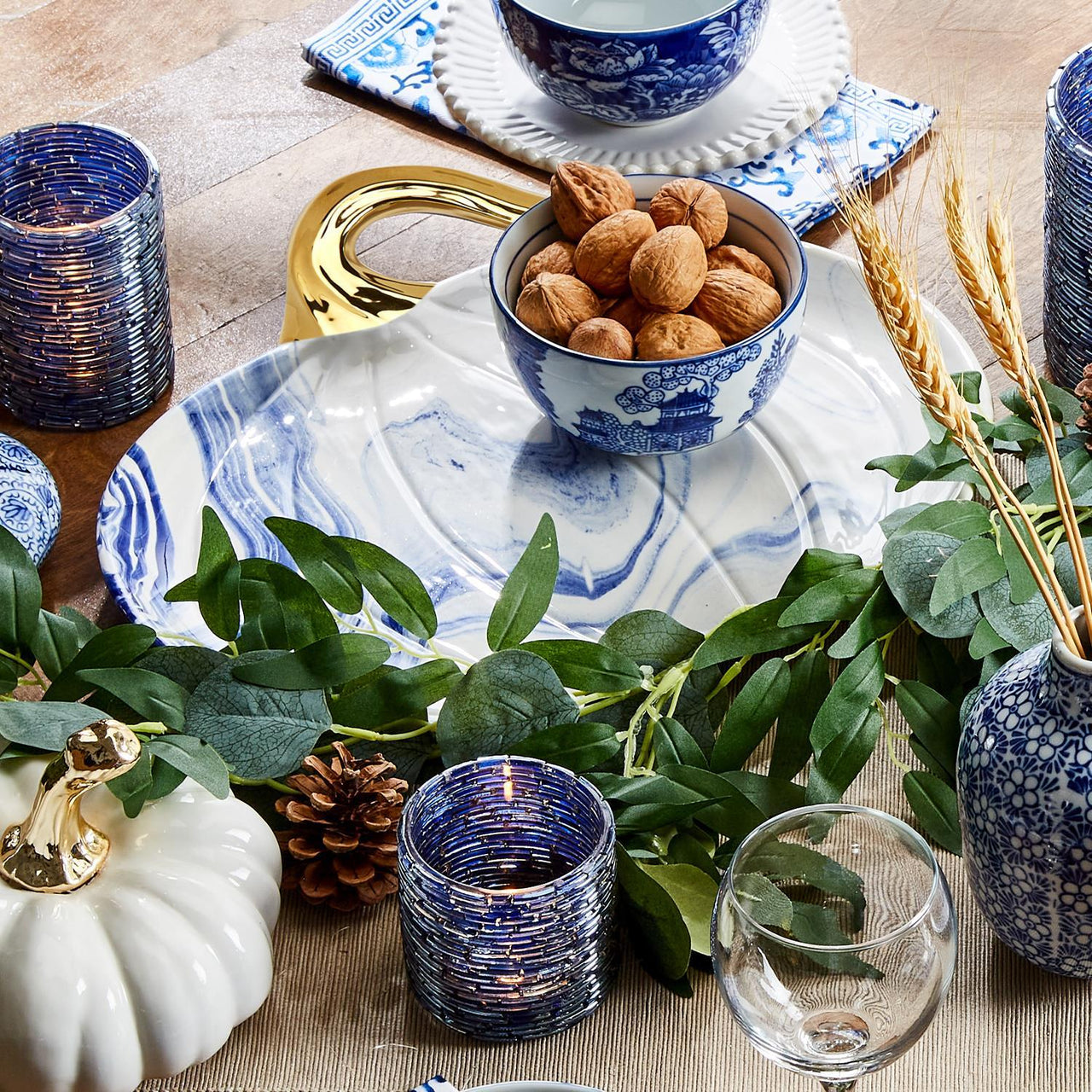 Martha Blue Pumpkin Plate