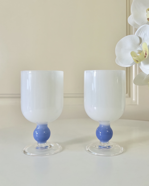 Milky Jawbreaker Candy Wine Glasses - Set of 2