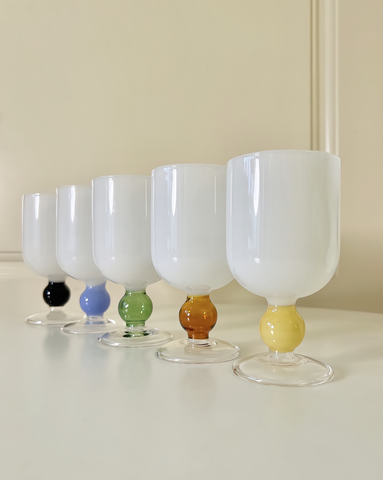 Milky Jawbreaker Candy Wine Glasses - Set of 2