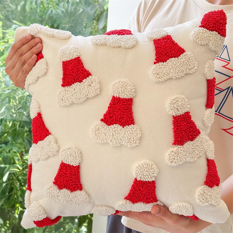 Tufted Santa Pillow Cover - 18x18 in