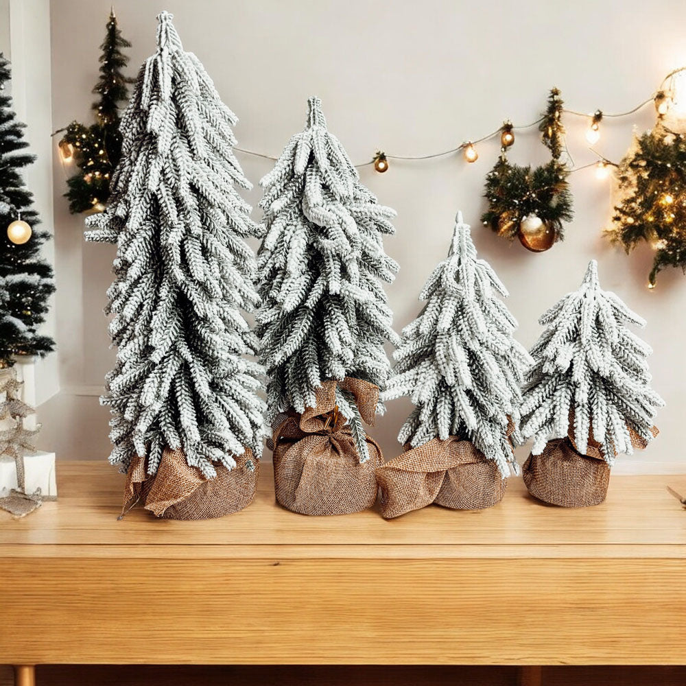 Flocked Tabletop Christmas Trees