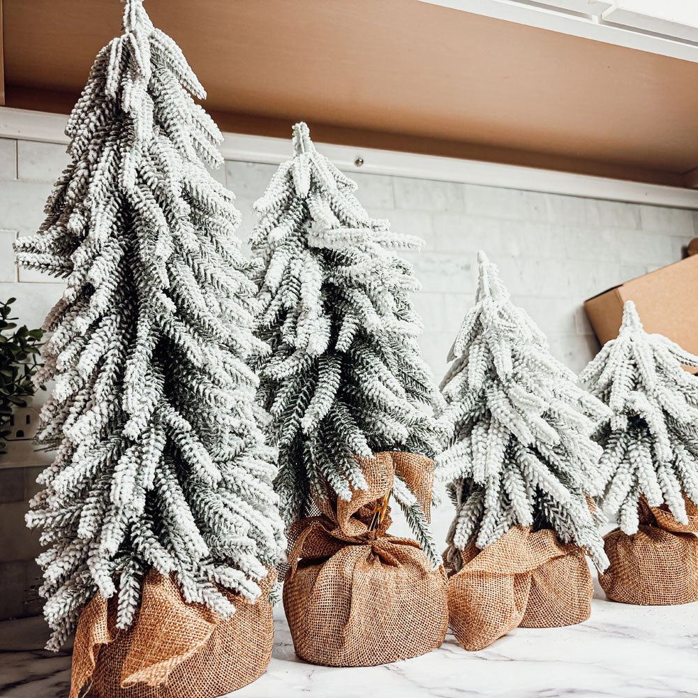 Flocked Tabletop Christmas Trees