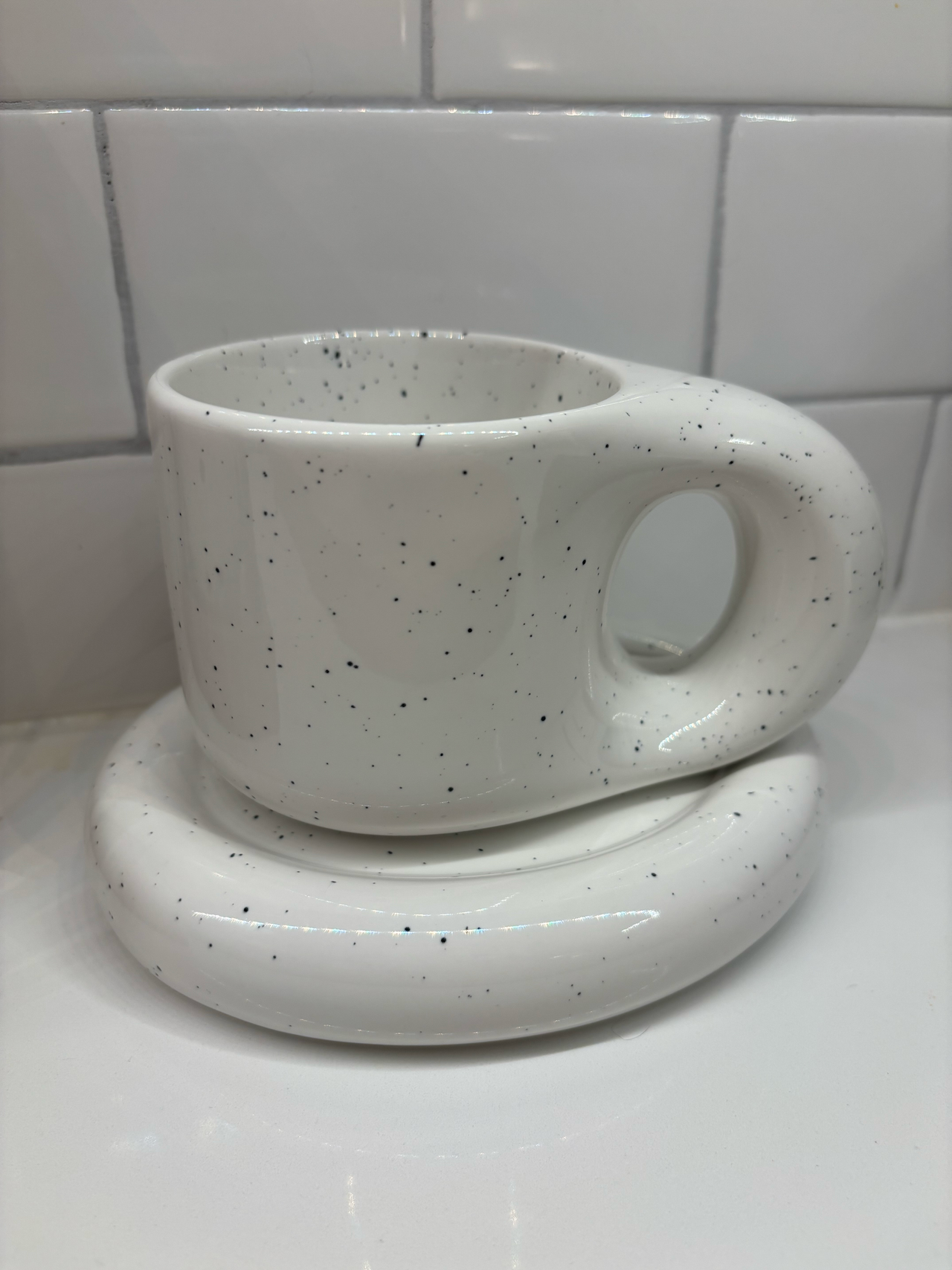 Handcrafted Ceramic Chubby Mugs with Saucer - Final Sale