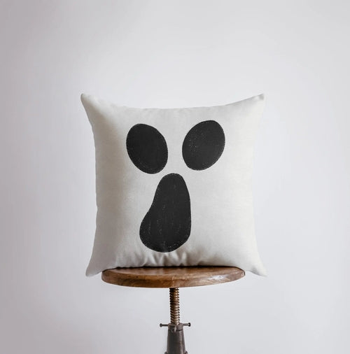 Boo! Ghost Face White Throw Pillow