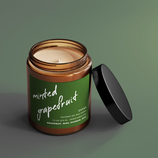 Minted Grapefruit Coconut Soy Wax Candle