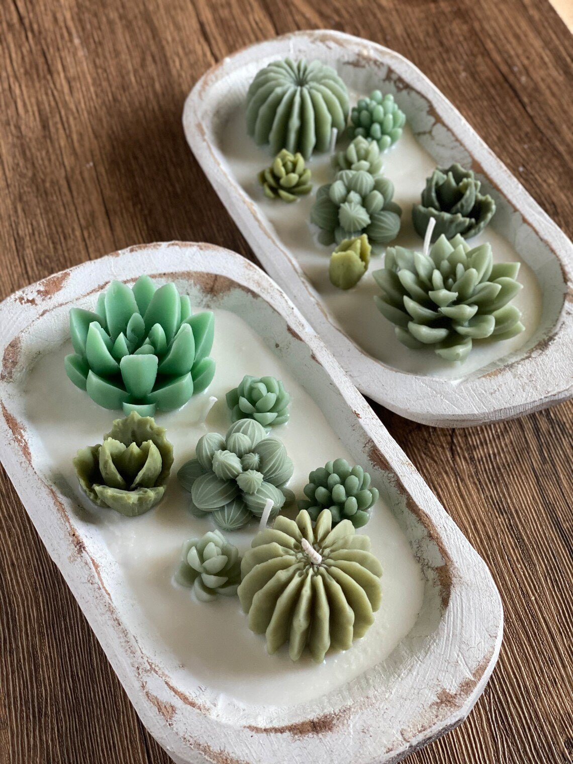 Arizona Dream Scented Cactus Garden Candle in Wooden Dough Bowl