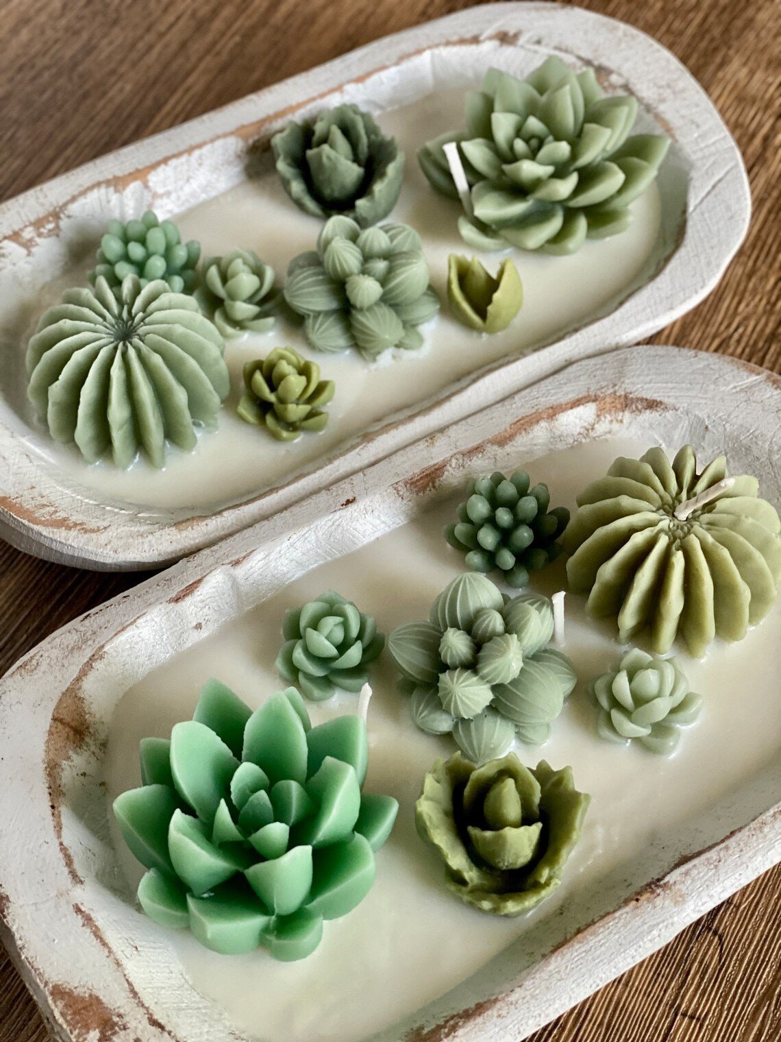 Arizona Dream Scented Cactus Garden Candle in Wooden Dough Bowl