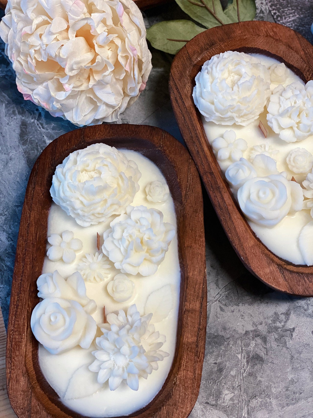 Botanical Flower Garden Scented Dough Bowl Candle