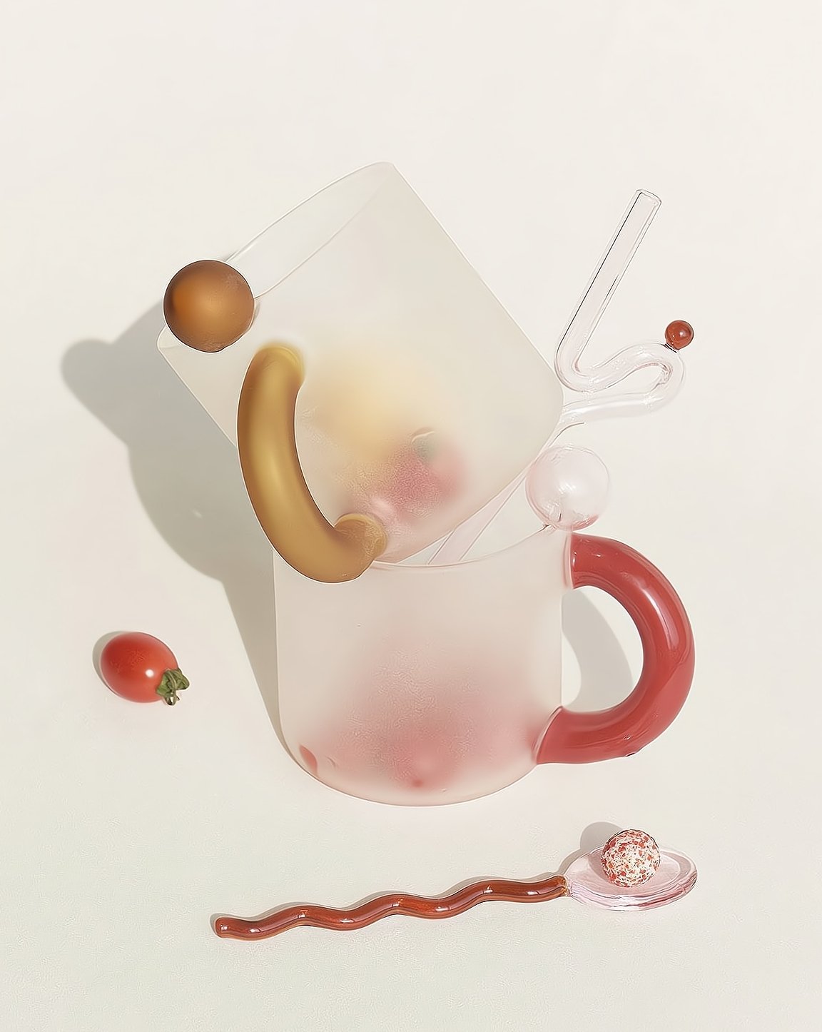 Candy Mug - Handblown Whimsical Dopamine Coffee Mug