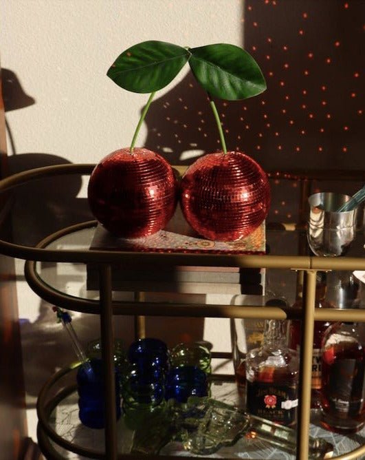 Cherry Disco Ball Decorative Object - Open Box Return