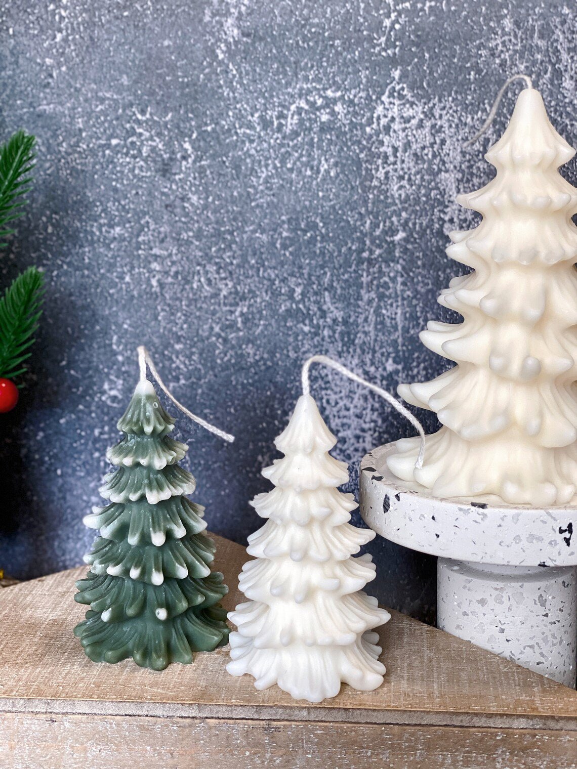 Christmas Tree Candles - Cedar Trees Holiday Decor