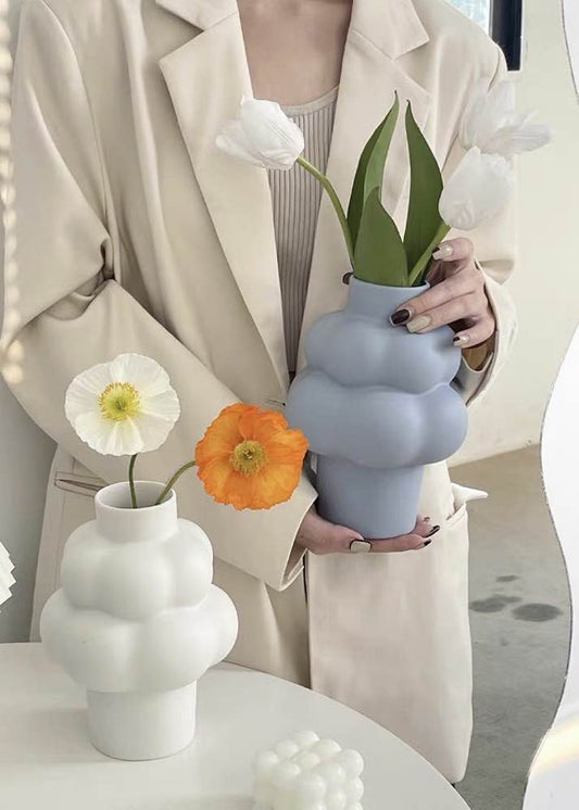 Cloud Vase - Modern Whimsical Eclectic Quirky Ceramic Flower Vase