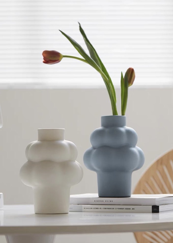 Cloud Vase - Modern Whimsical Eclectic Quirky Ceramic Flower Vase