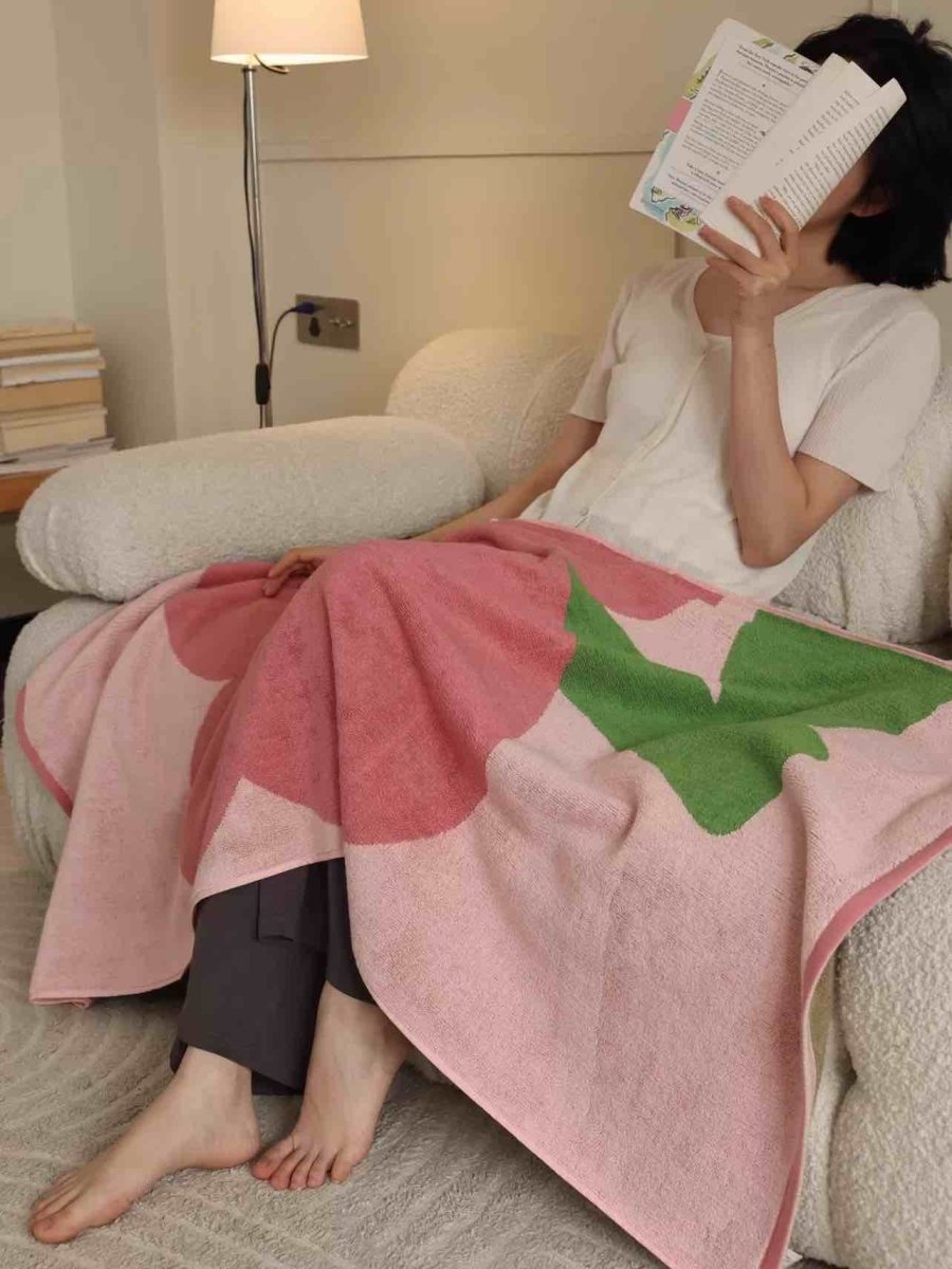 Cute Whimsical Floral Bath Towel - Soft, Absorbent, 100% Cotton