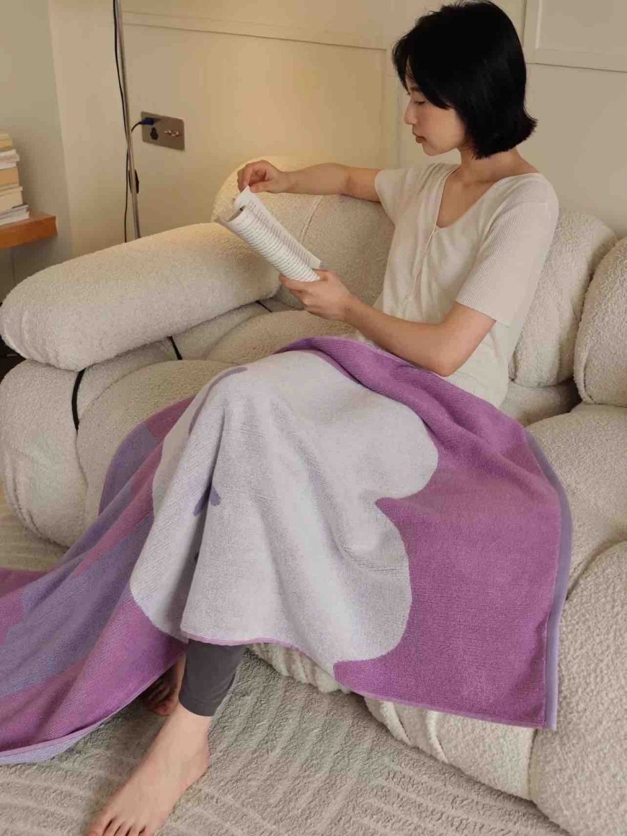 Cute Whimsical Floral Bath Towel - Soft, Absorbent, 100% Cotton