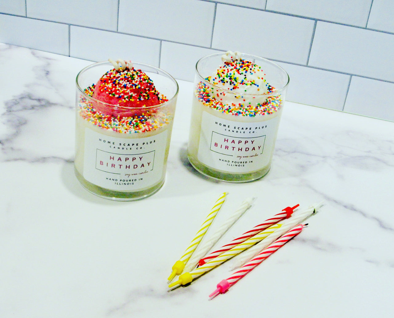 Happy Birthday Candle - Ice Cream Scoop & Sprinkles