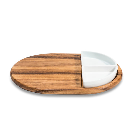 Charcuterie Serving Tray w/ Bowls - White