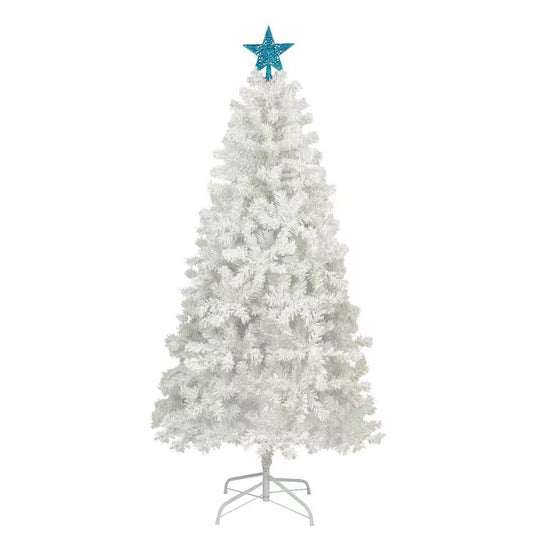 6ft White Artificial Christmas Tree with 300 Tri-Color LEDs