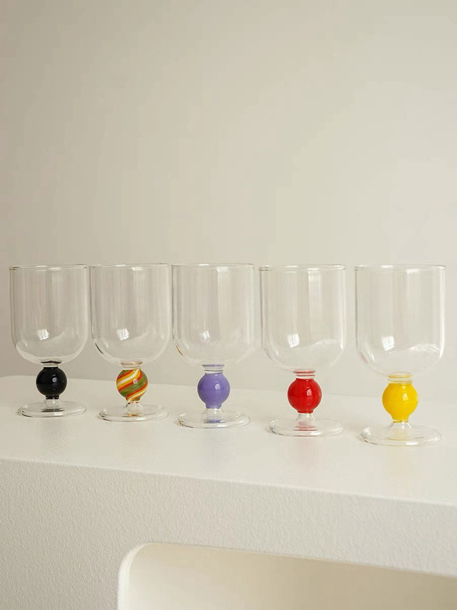 Gumballs Wine Glass - Eclectic Whimsical Coloured Cocktail Glasses