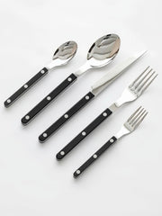 Elegant Modern Nordic Flatware Set Of 10 - Bistrot Rivet Cutlery Silverware-6