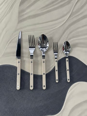Elegant Modern Nordic Flatware Set Of 10 - Bistrot Rivet Cutlery Silverware-0