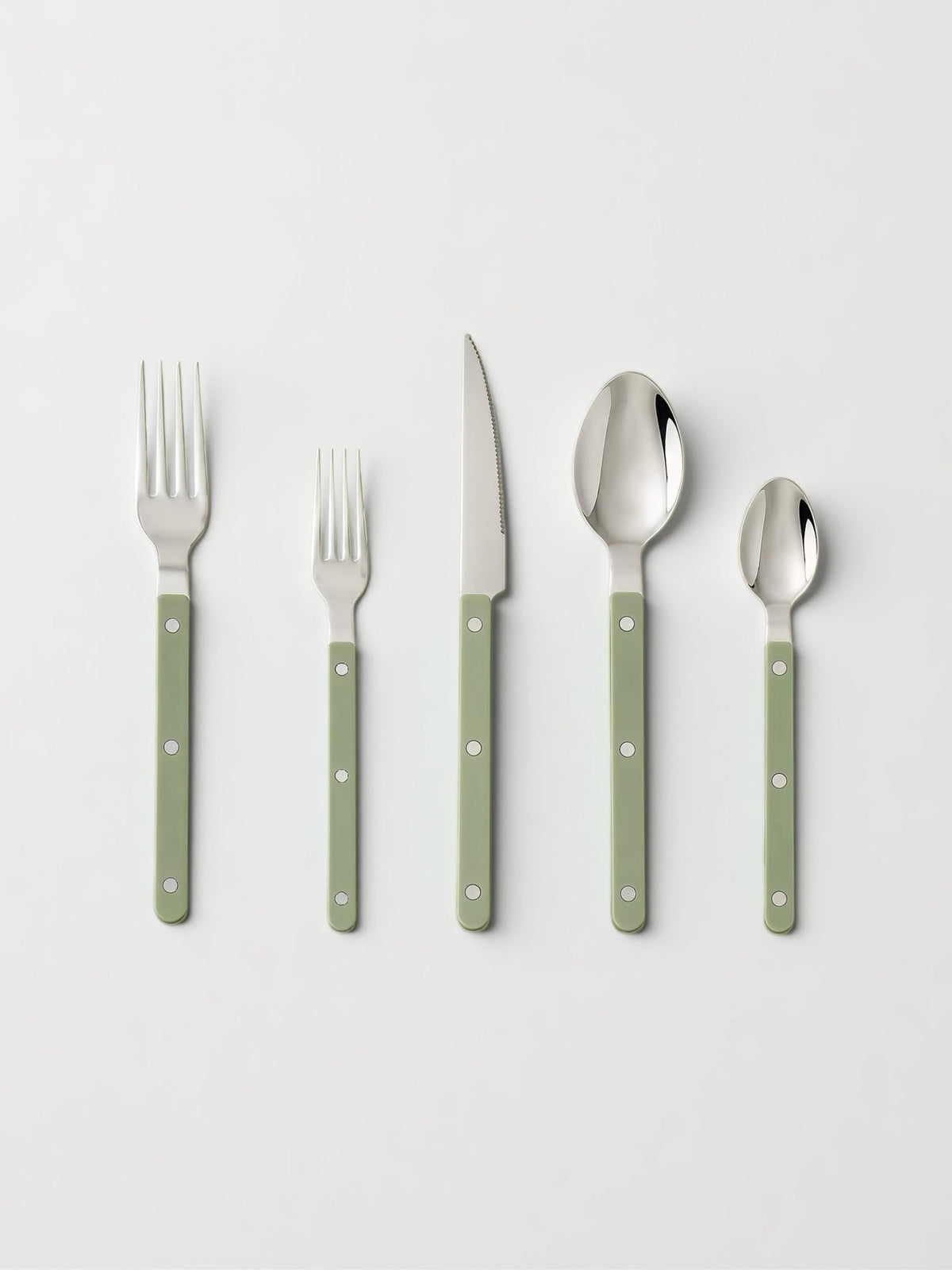 Elegant Modern Nordic Flatware Set Of 10 - Bistrot Rivet Cutlery Silverware-5