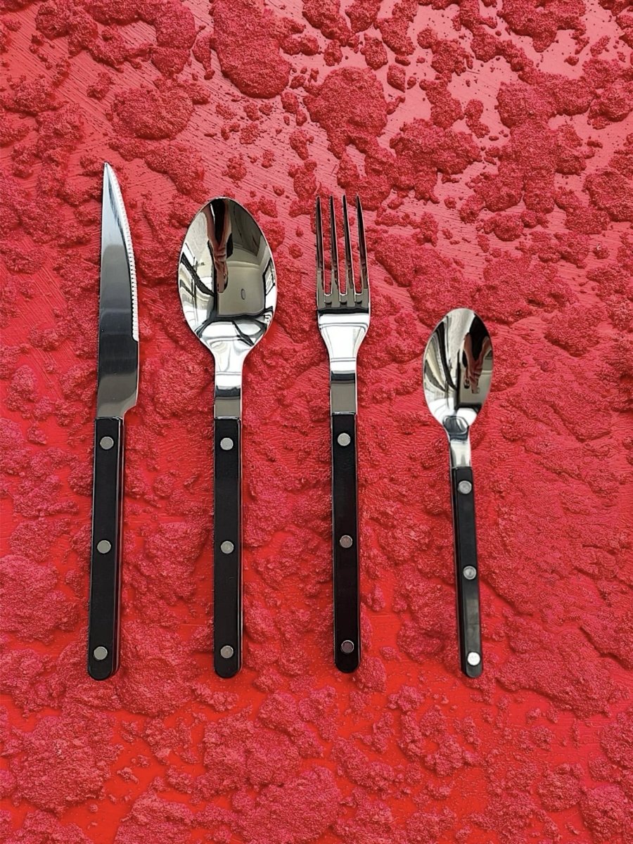 Elegant Modern Nordic Flatware Set Of 8 ( $4.9 Each ) - Bistrot Rivet Cutlery Silverware-7
