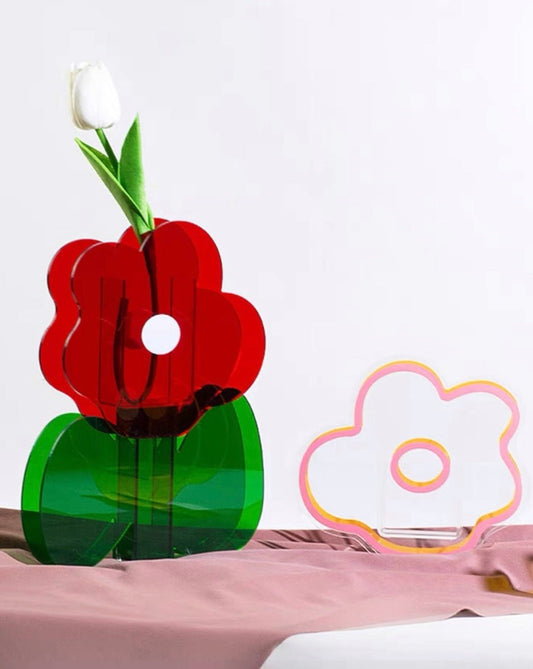 Creative Acrylic Decorative Flower Vase | Modern Home Decor