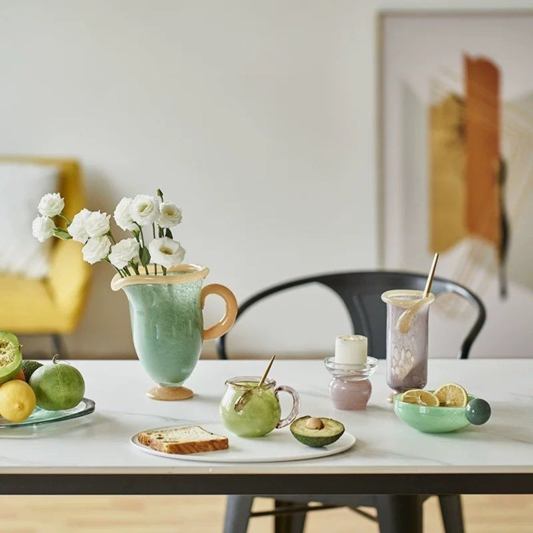 Handblown Pastel Bonbon Glass Mug Espresso Cups