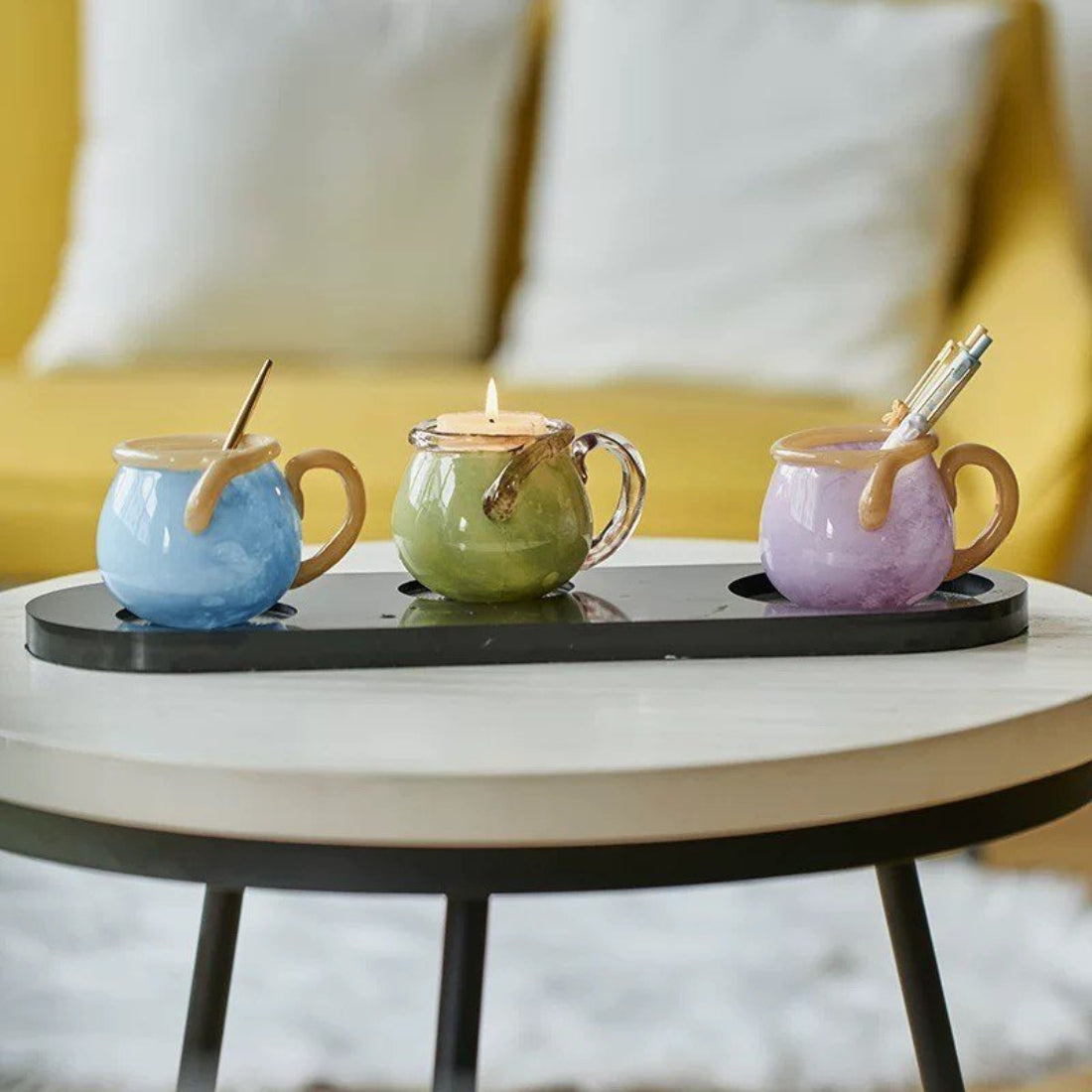 Handblown Pastel Bonbon Glass Mug Espresso Cups