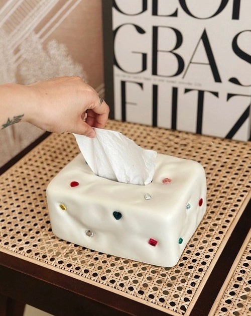 Handmade Ceramic Gemstone Tissue Box Cover