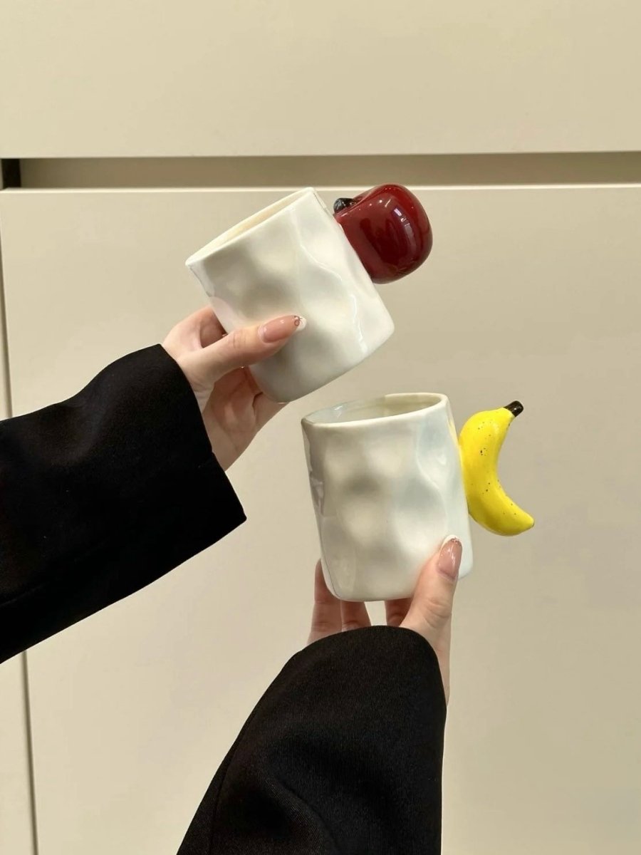 Handmade Fruit Handle Ceramic Coffee Mug / Espresso Cup