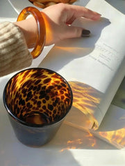 Retro Tortoiseshell Glass Cup Tumbler - Set of 2-1