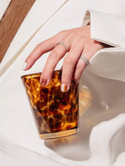 Retro Tortoiseshell Glass Cup Tumbler - Set of 2-0