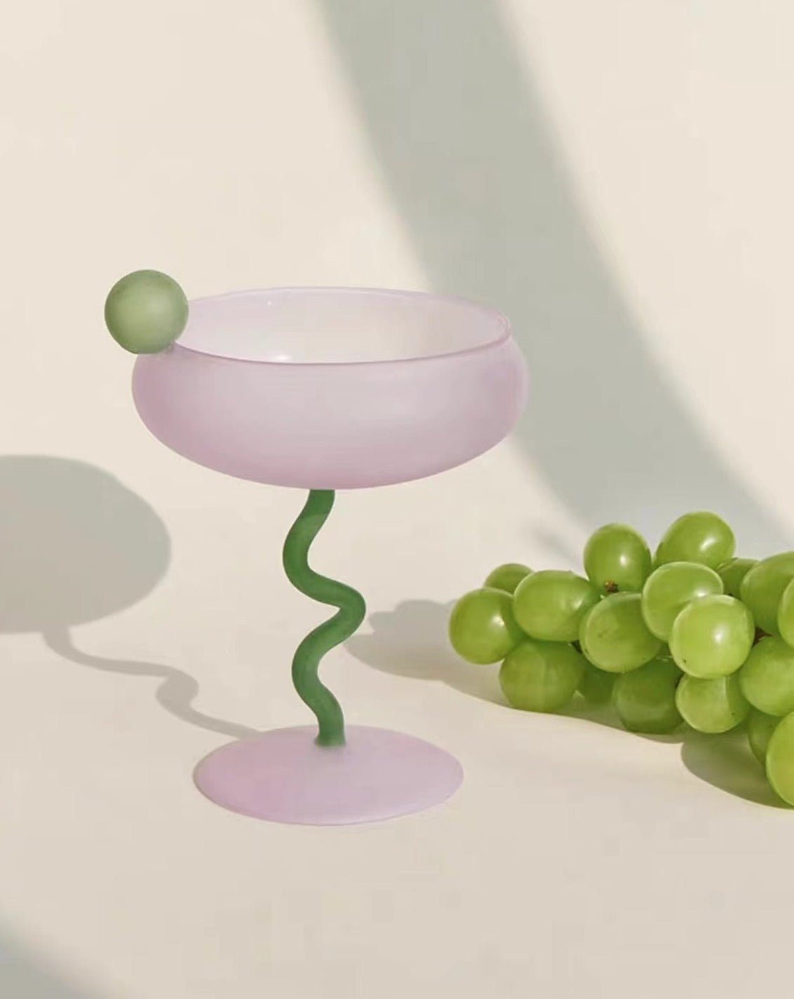 Jelly Bean Wine Glass - Whimsical Eclectic Dopamine Cocktail Coupe