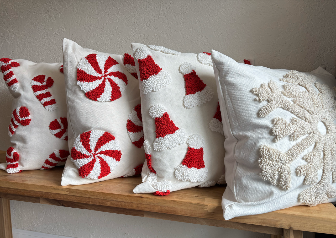 Christmas Tufted Throw Pillow Covers - 18x18 inch