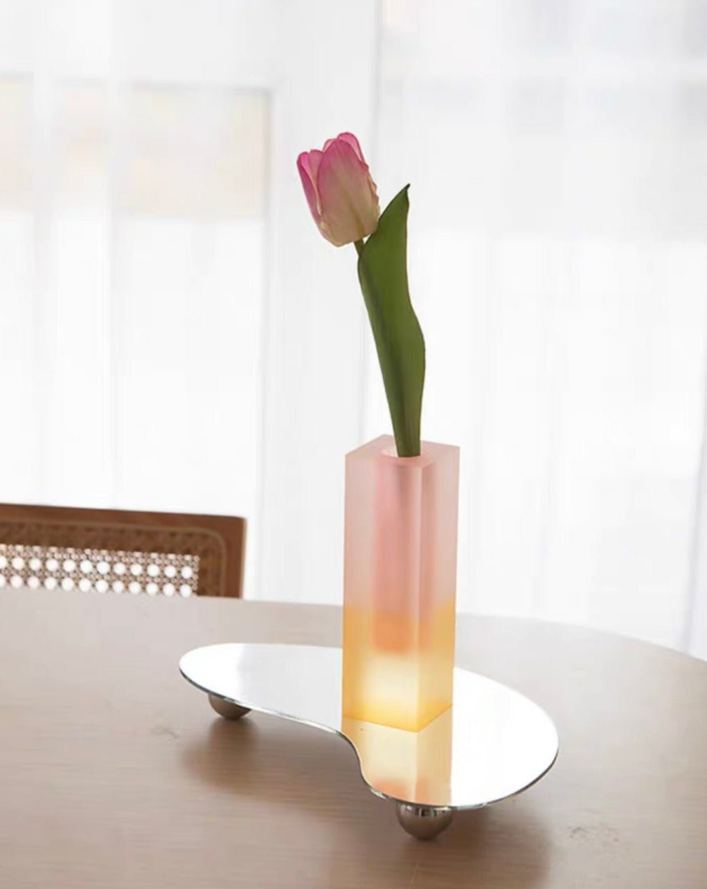 Whimsical Nordic Iridescent Acrylic Bud Vase