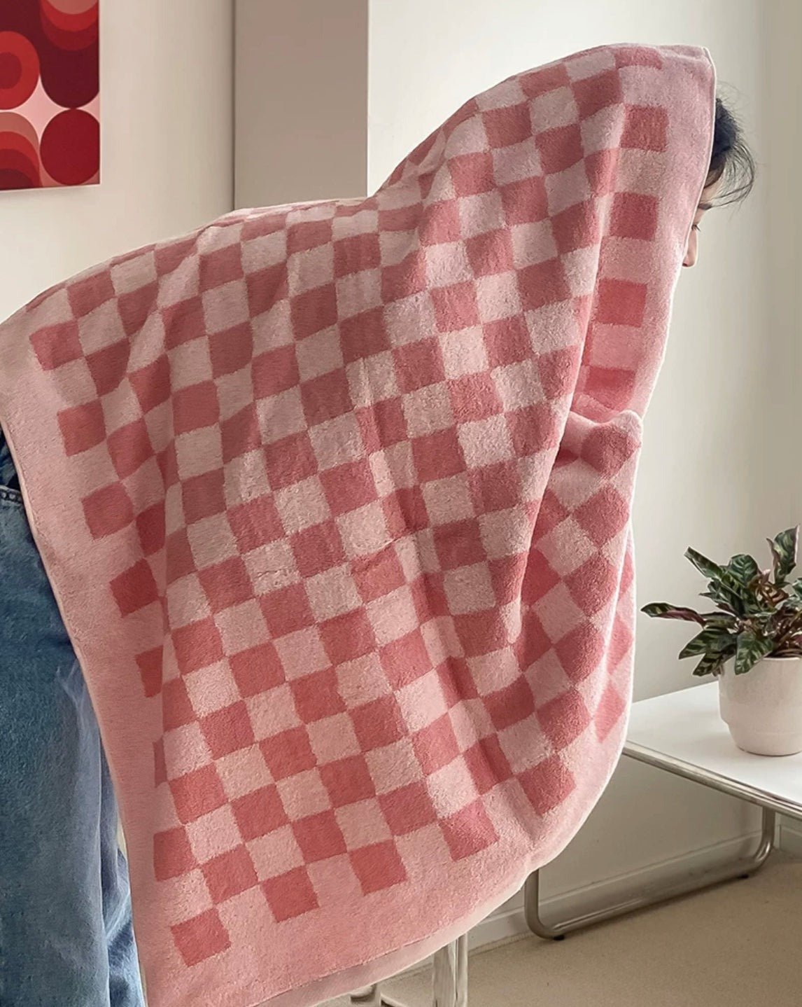 Premium Checkered Bath Towels