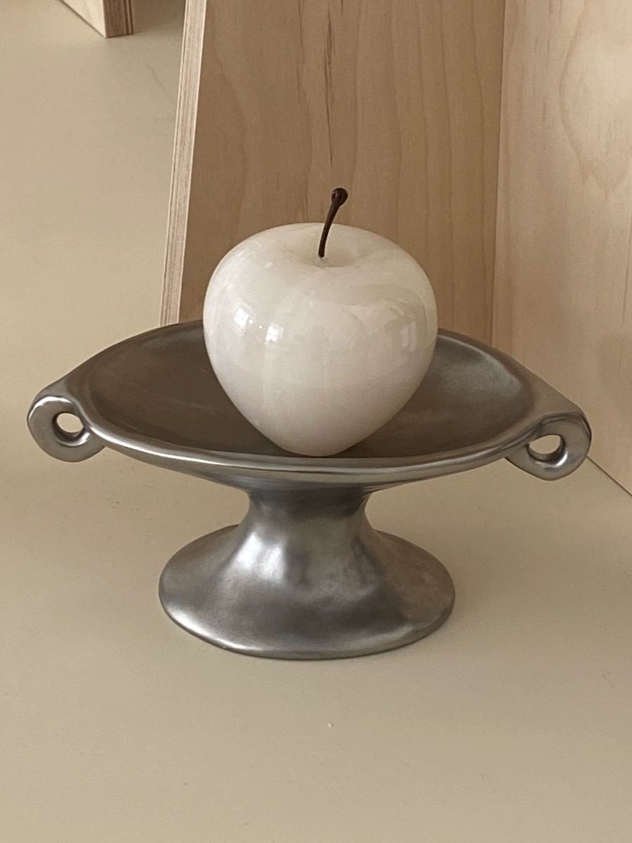 Retro Silver Footed Decorative Pedestal Tray