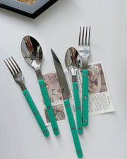 10 Pcs Modern French Rivet Cutlery Set - Bistrot Style Flatware Silverware-0
