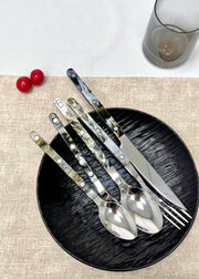 Set Of 10 Pcs Modern Elegant Terra Flatware - Bistrot Style Cutlery Silverware Set-6