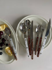Set Of 10 Pcs Modern Nebula Cutlery, Bistrot Style Rivet Flatware Set-3