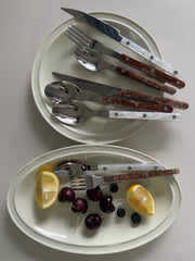 Set Of 10 Pcs Modern Nebula Cutlery, Bistrot Style Rivet Flatware Set-2