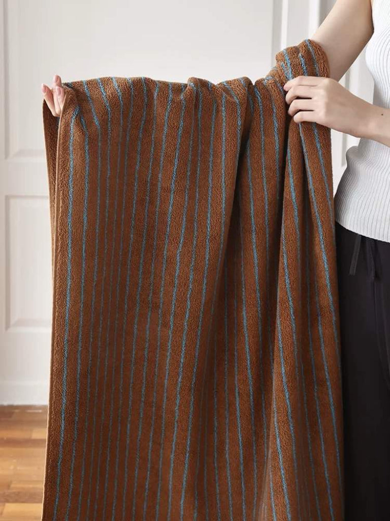 Retro Coastal Stripe Bath Towel - Ultra Soft 100% Organic Cotton