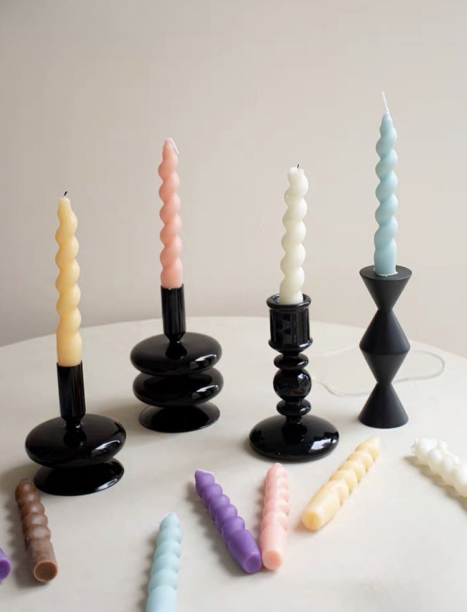 Whimsical Twisty Soy Wax Taper Candle - Set of 7