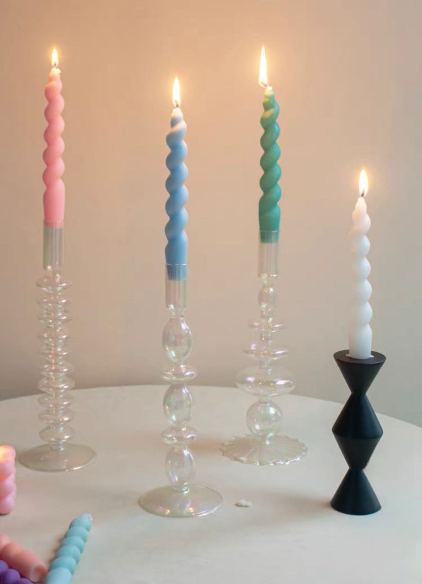 Whimsical Twisty Soy Wax Taper Candle - Set of 7